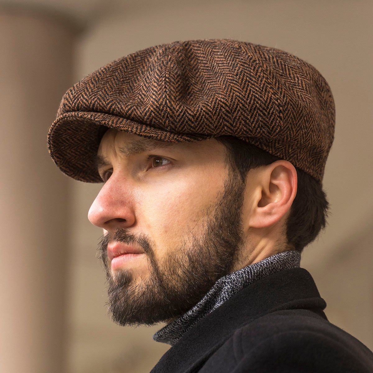 Peaky Cap - made of genuine Harris Tweed with sewn down visor